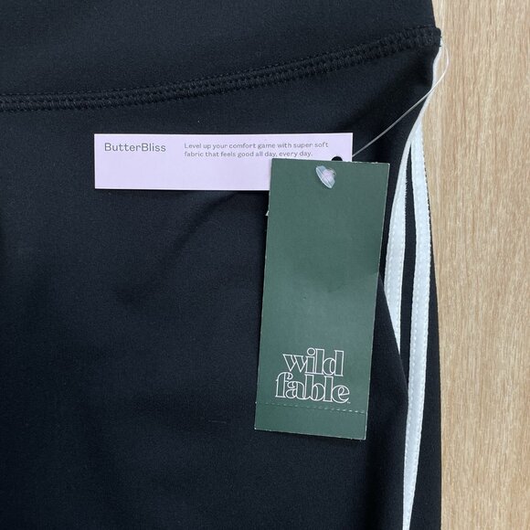 WILD FABLE LEGGINGS BUTTERBLISS STRETCH HIGH RISE BLACK SIDE STRIPE ATHLETIC NWT - Picture 4 of 7